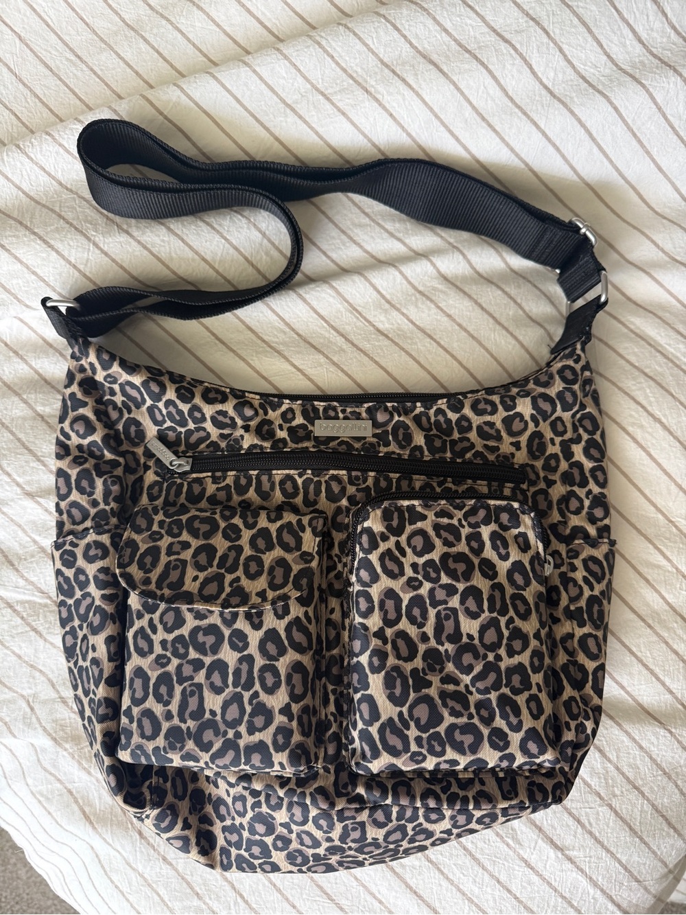 Baggallini Leopard Print Crossbody Bag - Black & Brown